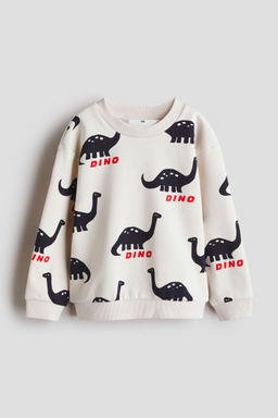 H&M - Boys Beige Printed Sweatshirt