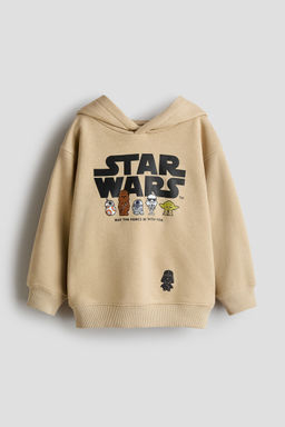 H&M - Boys Beige Print-Motif Hoodie