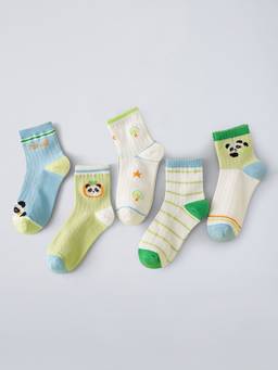 Hopscotch - 5-Pair Textured Animal Socks (Pack Of 5)