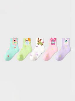 Hopscotch - Stretch Ribbed Animal Socks (Pack Of 5)