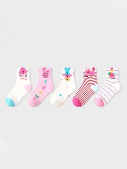 Hopscotch - Animal Ribbed Socks (Pack Of 5)