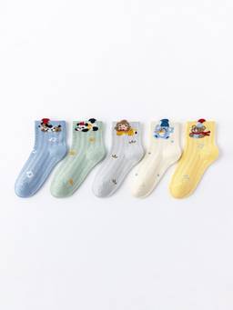 Hopscotch - Of Animal Applique Socks (Pack Of 5)
