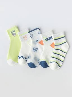 Hopscotch - Textured Striped Socks (Pack Of 5)