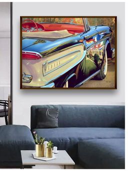 The Art House - Blue Red Abstract Painting Wall Art