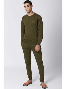 Peter England - Men Olive T Shirt And Joggers (Set of 2)