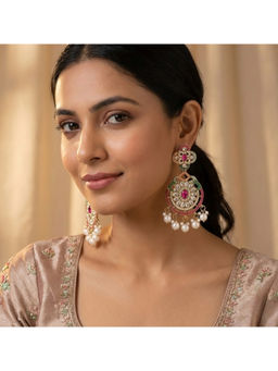 Zoey - Women Traditional Multicolor Chandbali - Ivory