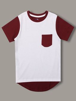 Jumping Joey - Boys Solid White Extended Back Regular Fit T-Shirt