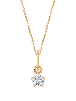 Ornate Jewels - 9K Gold 0.20 Carat Round Lab Grown Diamond Solitaire Necklace