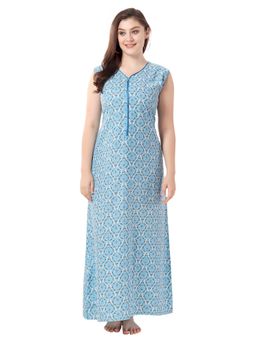 PIU - Womens Sleeveless Cotton Zipper PLUS Size Nighty