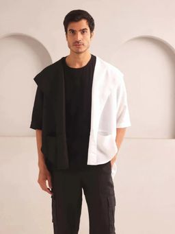 B Label - Men Multi-Colour Hemp Solid Hooded Jackets