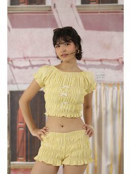 The Clothing Factory - Women Yellow Buttercup Stripe Crop Top