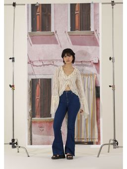 The Clothing Factory - Women Beige Vintage Veil Lace Top