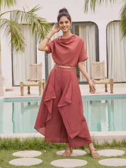 House of Fett - Pink Mersin Novo Cowl Neck Top