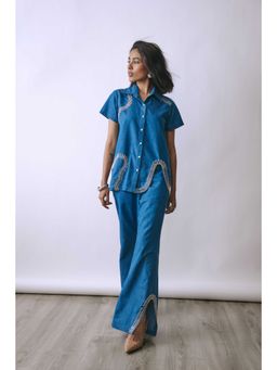 BABITA M - Women Denim Solid Blue Pant
