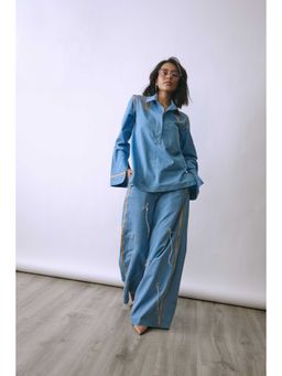 BABITA M - Women Denim Blue Top