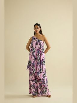 MEESA - Pink Embroidered Top with Pant