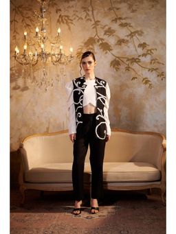 SAKSHI G CHAWLA - Esme Black Bustier With Pant And Jacket