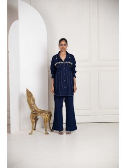 SAKSHI G CHAWLA - Emma Studs Blue Denim Shirt With Pant