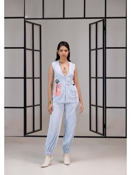 SAKSHI G CHAWLA - Owen Jogger Blue Jacket With Pant