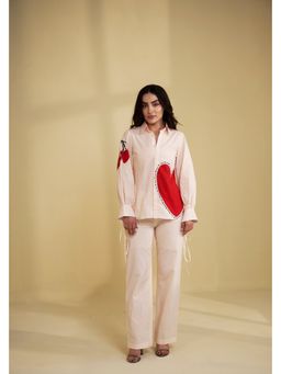 SAKSHI G CHAWLA - Cherie Beige Cotton Regular Shirt
