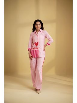 SAKSHI G CHAWLA - L'Amour Pink Cotton Printed Shirt