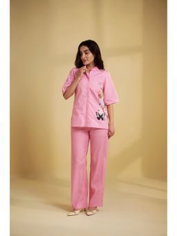 SAKSHI G CHAWLA - Stamden Pink Checks Printrd Shirt