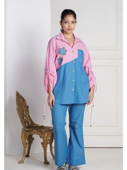 SAKSHI G CHAWLA - Kai Pink Cotton Embroidered Shirt