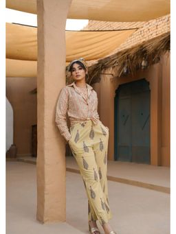 Keva Clothing - Women's Blue Floral Printed Rimal Kaftan And Pant