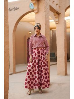 Keva Clothing - Women's Pale Pink Striped Ward Shirt And Pant