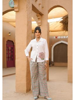 Keva Clothing - Women's Pure Cotton Floral Printed Badr Shirt And Pant