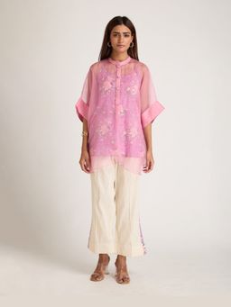 Priya Chaudhary - Women Pink Top With Pant And Slip