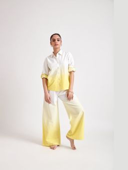 The Clothing Factory - Yellow Ombre Oversized Shirt With Trouser