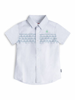 Beverly Hills Polo Club - Woven: Rolling Waves Inset Short Sleeve Shirt