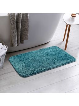 HomeTown - Emilia Micro Fiber Anti Skid Bath Mat 44x66 Cm in Teal Colour
