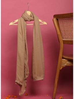 Lakshita - Beige Solid Dupatta With Lace Work