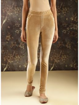 Lakshita - Gold Regular Velvet Jegging