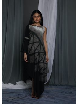 Krishna Mehta - Black Shaded One Sleeve Maxi Dress