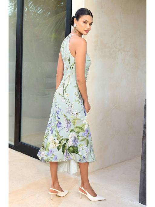 lipsy green halter neck dress Buy Sage Floral Midi Online 50-80