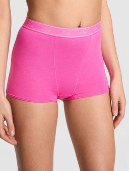 Victoria's Secret - PINK Logo Cotton High-Waist Boyshort Panty Pink