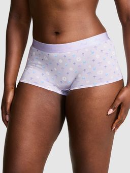 Victoria's Secret - PINK Logo Cotton Shine Boyshort Panty Lavender