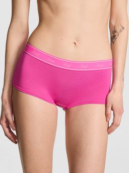 Victoria's Secret - PINK Logo Cotton Shine Boyshort Panty Pink