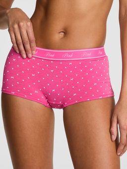 Victoria's Secret - PINK Logo Cotton Shine Boyshort Panty Pink