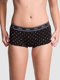 Victoria's Secret - PINK Logo Cotton Shine Boyshort Panty Black