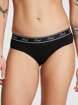 Victoria's Secret - PINK Logo Cotton Hip Hugger Panty Black