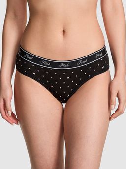 Victoria's Secret - PINK Logo Cotton Hip Hugger Panty Black