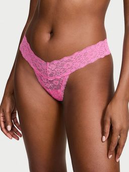 Victoria's Secret - The Lacie Lace Thong Panty Pink