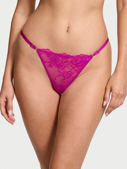 Victoria's Secret - Very Sexy Rose Lace Adjustable V-String Panty Pink