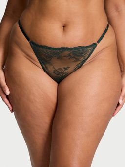 Victoria's Secret - Very Sexy Rose Lace Adjustable V-String Panty Green