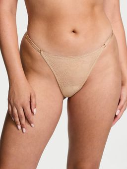 Victoria's Secret - Very Sexy Rose Lace Adjustable V-String Panty Beige