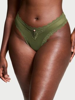 Victoria's Secret - Dream Angels Lace-Trim Brazilian Panty Green